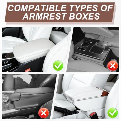 SINGARO Car Center Console Cover Pad, Universal Leather Waterproof Thick Arm Rest Cover for Car with 2 Storage Bags, Car Interior Accessories for Most Vehicles, Cars, SUVs, Trucks (Brown) - Image 5