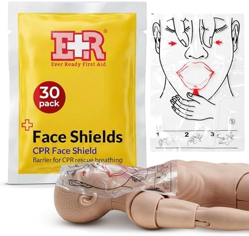 Ever Ready First Aid CPR Face Shield fits Adults, Children and Infants - 30 Pack by EverReadyFirstAid