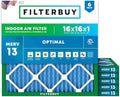 Filterbuy 16x16x1 Air Filter MERV 13 Smoke & Allergy Defense (6-Pack) by Filterbuy