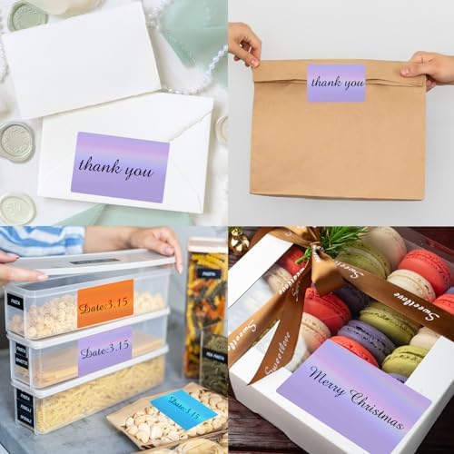 2" x 3" Holographic Thermal Label Stickers Purple,Printable Rainbow Glitter Thermal Printer Sticker Labels for Gift Wrapping, Self-Adhesive Name Price Tag DIY Custom Logo Design (280 pcs) - Image 5