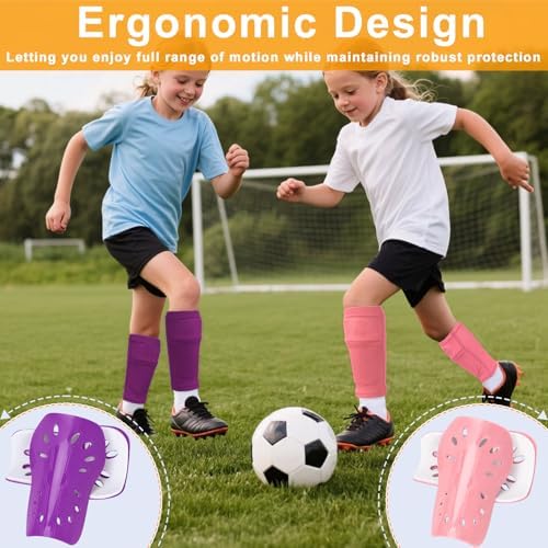 2 Pairs Shin Guards Soccer for Kids,Shin Pads Extra Lightweight Breathable Slide in Shin Guard for Football Training Match Outdoor Activities Protective Slip-in Shin Guards for Boys Girls - Image 5