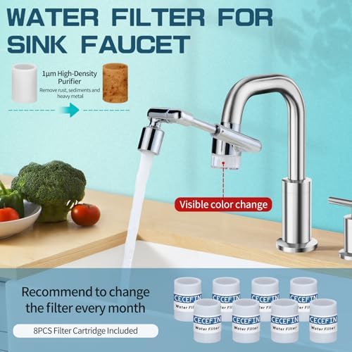 8pcs White Filter Element Replacement for CECEFIN Filtered Faucet Extender - Image 3