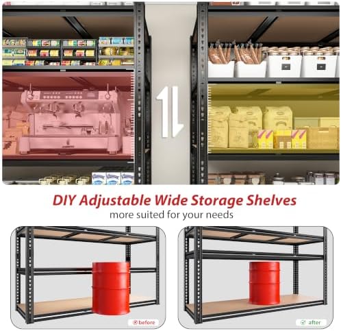 ROOMFAVE 48" W Garage Shelving 2200LBS, 4-Tier Storage Shelves, 2PCS - Image 6