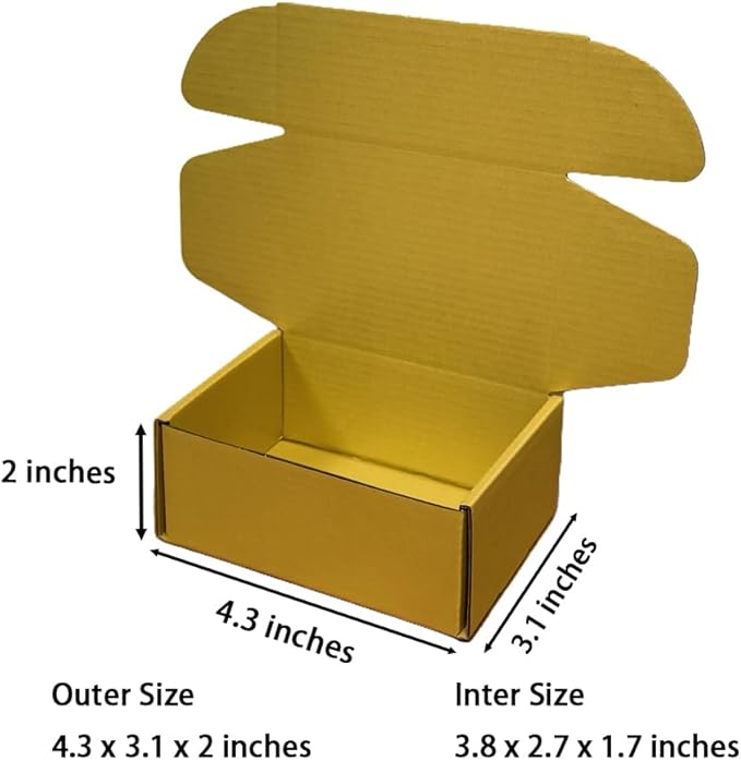 50 Pcs 4.3 x 3.1 x 2 inches Mini Size Corrugated Cardboard Gift Boxes - Image 2