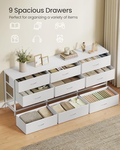 SONGMICS Dresser with 9 Fabric Drawers, TV Stand for TVs Up to 70 Inches - Image 4
