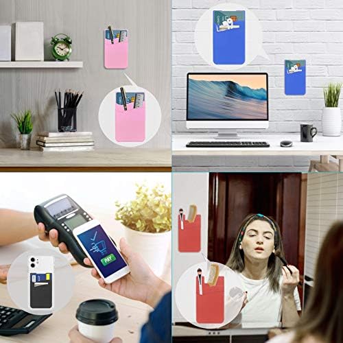 SS Phone Wallet Stick On, Adhesive Phone Card Holder Credit Card Stick on Wallet 2 Pocket Sleeve Suitable for iPhone, Samsung, Most Smartphones 6 Pack - Image 6
