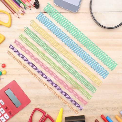 120 Pack Plastic Spiral Binding Coils Binder Binding Spirals Rings Multi Size Spiral Binding Wire Combs Spines Coils, 4:1 Pitch, 1/4 5/16 3/8 1/2 9/16 5/8 3/4 7/8 Inch (Colorful) - Image 6