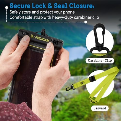 Pelican 4 Pack Marine Waterproof Phone Pouch (Regular) -Black/Hi-Vis Yellow - Image 5