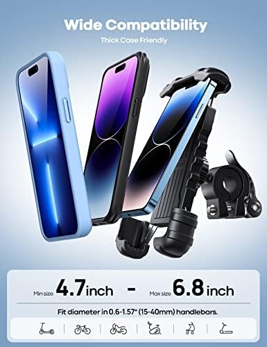Lamicall Bike Phone Holder Motorcycle Mount - One-Hand Operation, Lockable - Image 3