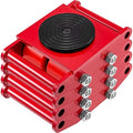 VEVOR Machinery Skate Dolly, 4-Piece Set, 6-Ton/13,200 lb Capacity, Carbon Steel Mover with 360° Rotation Cap, 4 PU Rollers, Heavy Duty for Industrial Use, Red by VEVOR