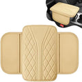 Car Center Console Cover with 2 Storage Bags, Leather Armrest Pad, Beige by Unknown