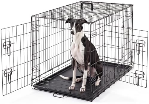 DUMOS Dog Crate 36 Inch, Foldable Small Medium Dog Cage Pet Kennel by DumosLifestyle