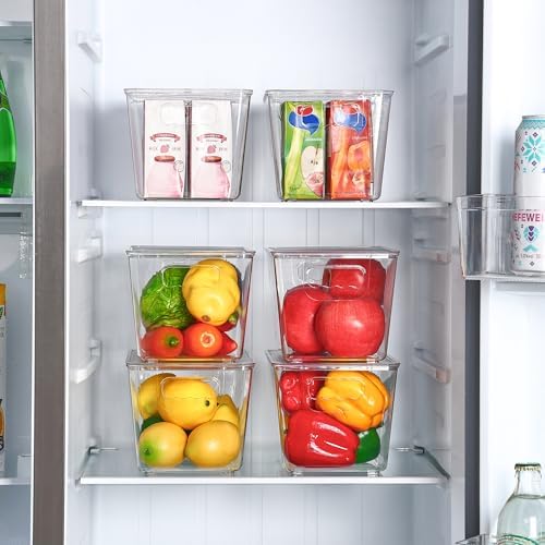 Vtopmart 1 Pack Clear Stackable Storage Bins with Lids and Handles, Medium - Image 4