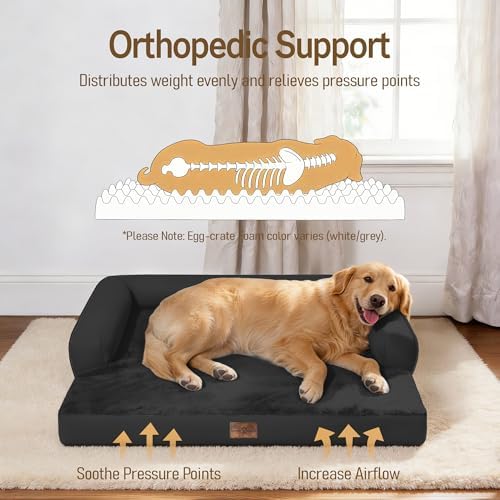 Comfort Expression Waterproof XXL Dog Bed with Bolster for Extra Large Dogs - Image 2