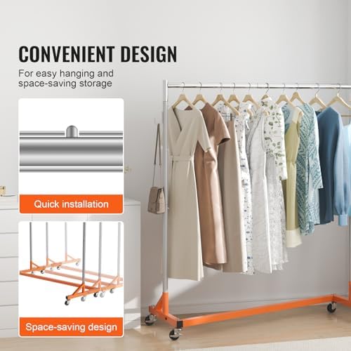 VEVOR Z Rack Industrial Grade Z Base Garment Rack Rolling Sturdy Steel - Image 6