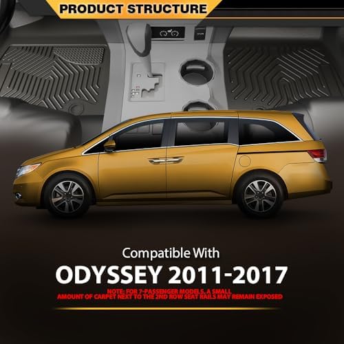 G-PLUS TPE Floor Mats 2PCS Fit Honda Odyssey 2011-2017 - Image 6