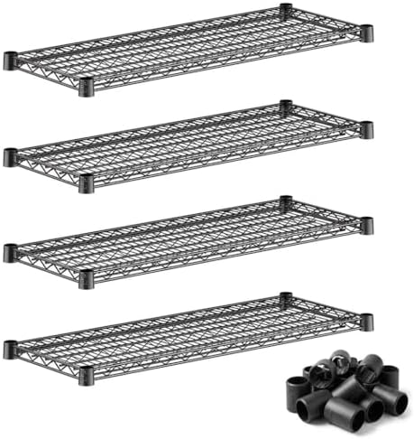 14x36 Black Wire Shelf 4-Pack, NSF Adjustable Metal Storage Rack Shelving for Home & Garage by Zedfire