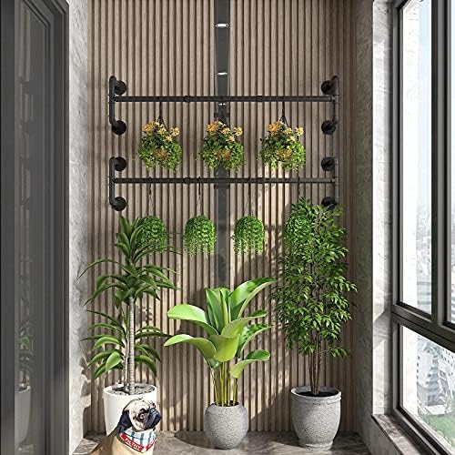 IBUYKE 50" Industrial Pipe Clothes Rack Wall Mounted, Black, TYJ002H - Image 4