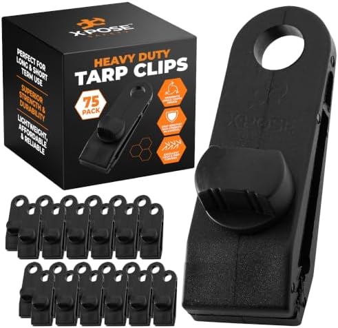 Xpose Safety 75 Pack Heavy Duty Reusable Tarp Clips by XposeSafety