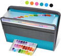 Sooez Accordion File Organizer with Safe Zipper, 12 Pocket Expanding File Folder with Front Pencil Pouch, Portable Monthly Paper Bill Tax Receipt Organizer, School Office Supplies, Letter Size, Teal by Sooez