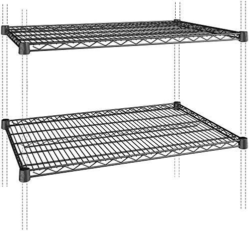 Wire Shelf |Pack of 2 Shelves| Display Wire Shelving and Storage | for Stores, Restaurants, Businesses and Homes (Black Epoxy Wire Shelves, 14''W x 24''L) - Image 4