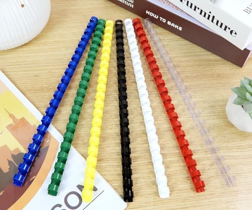 Rayson CR-10-100-M Plastic Binding Combs 3/8in. 21-Ring, 55-Sheet Capacity, Colorful Comb Binding Spines, Max. Binding A4 Size Paper (8.3"×11.7"), Box of 100 - Image 5