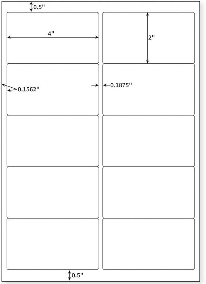 Coopaty 2"x4" Shipping Labels, FBA 10 Up Address mailing Label - Image 2