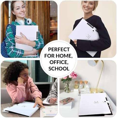 SKYDUE 5 Pocket Expanding File Folder, Letter Size Portable Accordion Folders for Documents for School Office, White - Image 6