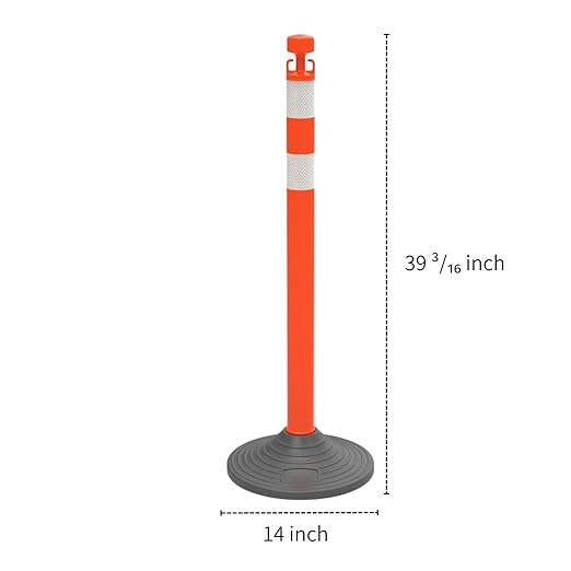 6 Pack Traffic Delineator Post Cones - Image 2