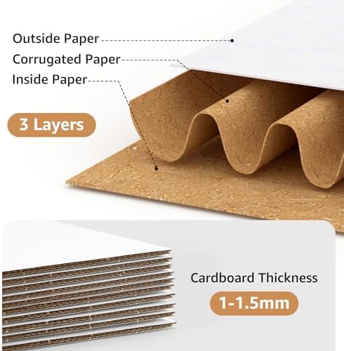 EXYGLO 40 Pack 7x7x6 Shipping Boxes for Small Business, White Corrugated Cardboard Small Box for Packaging, Moving, Mailing, and Storing - Image 3