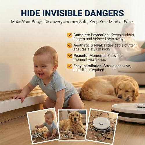 Cord Hider, Wire Cover, Cord Covers Wall Mounted TV, Cable Hider, 315 in Paintable White Raceway Kit, Electrical Cords Concealer, Cable Management, Hide Cords Wall, Wire Molding, Adhesive Channel - Image 6