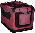 Amazon Basics Folding Portable Soft Pet Dog Crate Carrier Kennel, 26 x 18 x 18 inches, Red by AmazonBasics