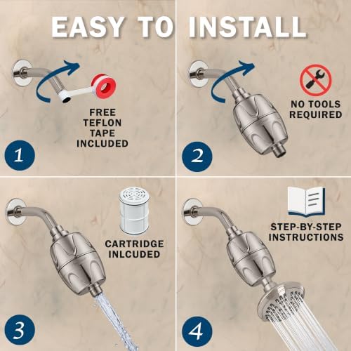Aqua Elegante Chlorine Shower Water Filter - Brushed Nickel - Image 5