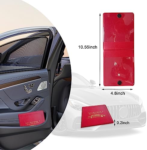 Ziciner Car Registration Insurance Holder, 2Pack Essential Auto PVC Card Document Glove Box Organizer with Velcro Closure, Universal Car Accessories for Men & Women (S-Gold/Red) - Image 2