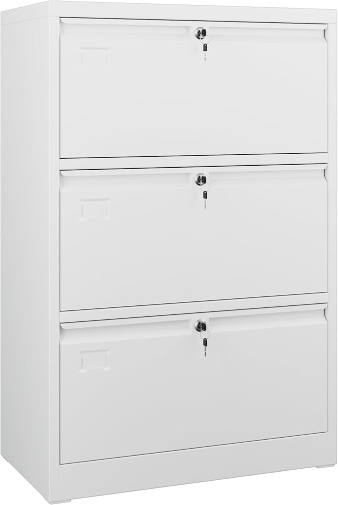 Aobabo 3 Drawer Wide Lateral File Cabinet, Metal Filing Cabinet by Aobabo