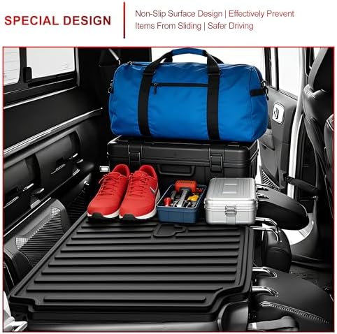 AOMSAZTO Rear Seat Back Cover Backrest Protector for Jeep Gladiator JT 2020-2025 2026 with Seatback Mat fit 2026 Gladiator Accessories 2 Pieces-with Folding Lip - Image 3