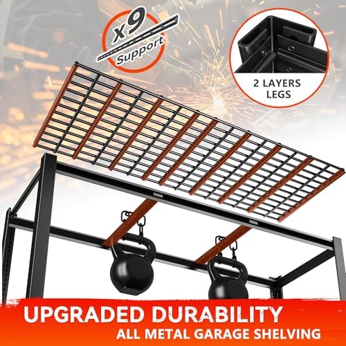 REIBII 60" W Garage Shelving Heavy Duty Metal Shelving 3000LBS Storage Shelves Adjustable Metal Shelves for Industrial 5 Tier Garage Shelves for Basement Pantry Warehouse 60" W x 24" D x 72" H 2 Pack - Image 5