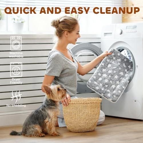 Mora Pets Dog Crate Pad Bed Ultra Soft Pet Mat Star Print Grey 35 x 23 Inch - Image 3