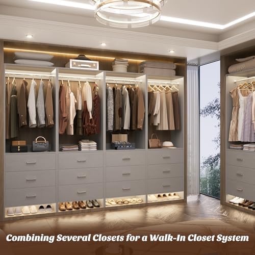 Aheaplus 1.8FT Closet System with Drawers, 21.5’’ Closet Organizer, Grey - Image 4