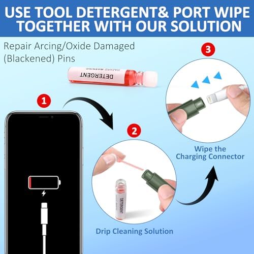 iPhone Cleaning Kit for Charging Port Cleaner AirPod Phone, Army Green - Image 6