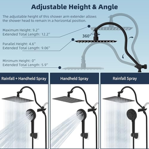Hibbent All Metal cUPC Certified High Pressure Rainfall 10'' Shower Head - Image 6