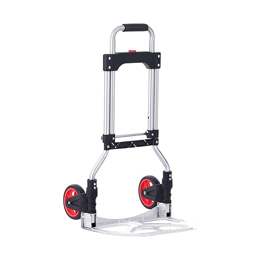 VEVOR Folding Hand Truck, 80 kg Load Capacity, Aluminum Portable Cart, - Image 4