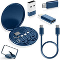 YANZIE USB Adapter Kit, USB C Travel Organizer Case with Phone Stand, Blue by YANZIE