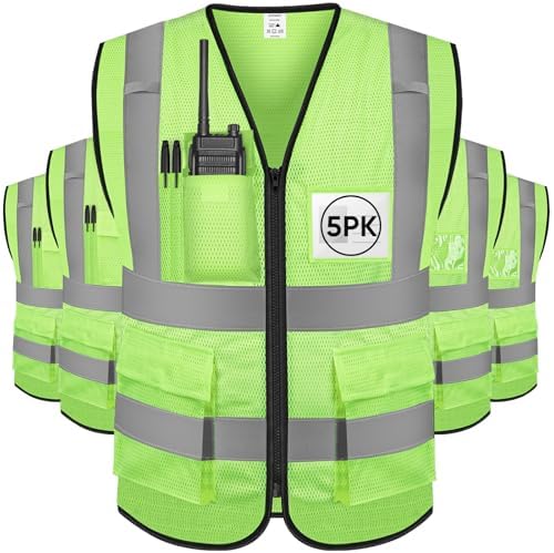 TICONN High Visibility Reflective Safety Vest for Men & Women, ANSI Class 2 by TICONN