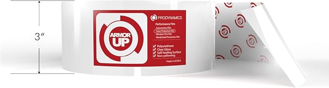 3"x60" Clear Gloss Paint Protection Film- 6-mil TPU Automotive Protector Wrap by ARMOR+UP