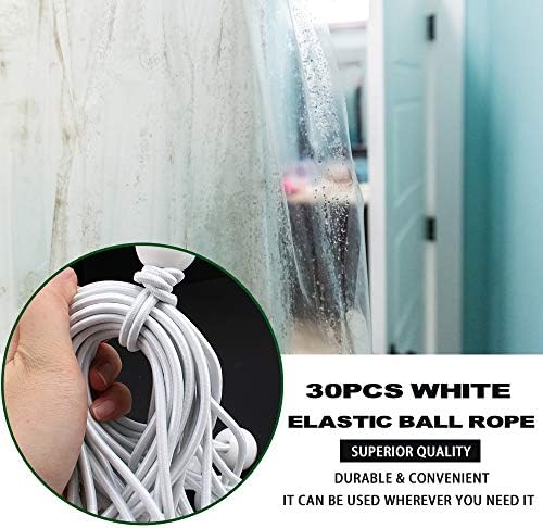 AOPRIE 30 Pack Bungee Balls, White Ball Bungee Heavy Duty Heavyweight 9inches Tarp Bungee Cords, Weather Resistant Tie Down Strap 4mm Thickness - for Camping, Tents, Cargo, Holding Wire and Hoses - Image 7