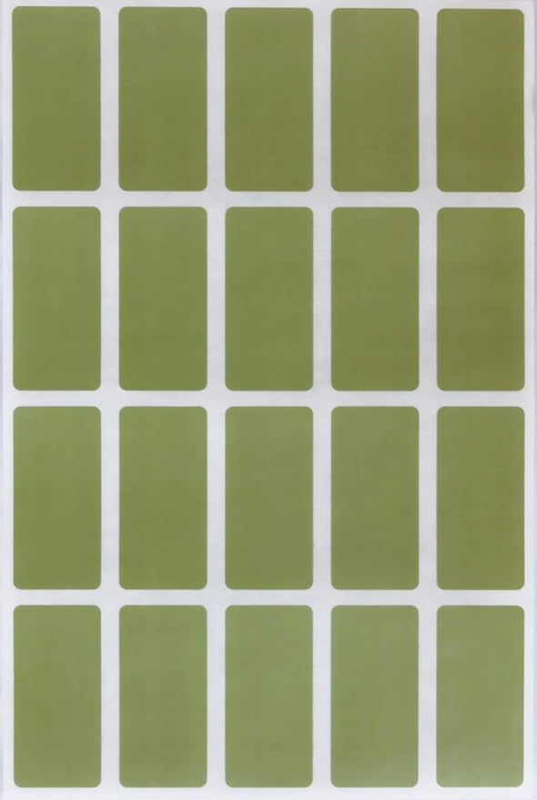 Royal Green Olive Rectangle Sticker Colored File Stickers 1.57 inch x 0.75 inch by RoyalGreen