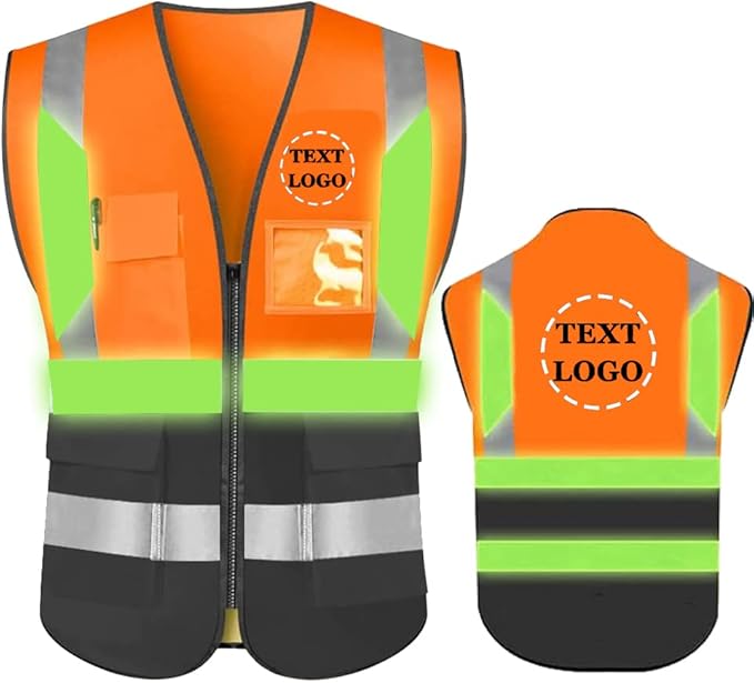 YOWESHOP High Reflective Visibility Safety Vest Custom Your Logo Safety Workwear by YOWESHOP
