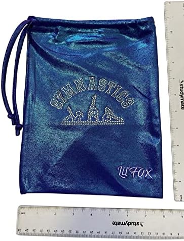 LIL'FOX 8"x10" Drawstring Gymnastics SMALL GRIP BAG 26x20cm - Lightweight Bag for Personal Equipment - Shiny Foil Rhinestones - Image 4