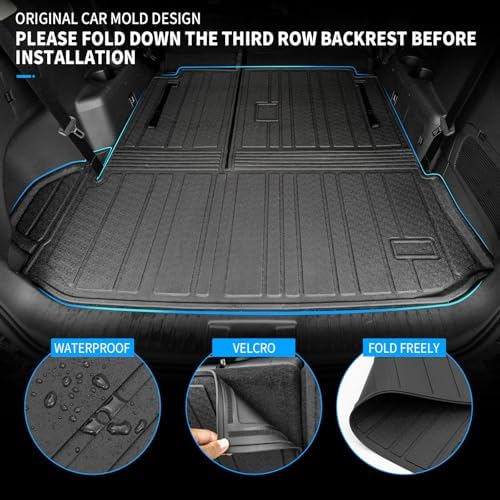 Bomely Floor Mats Set for 2020-2026 Toyota Highlander 7 Seats Gas & Hybrid - Image 6
